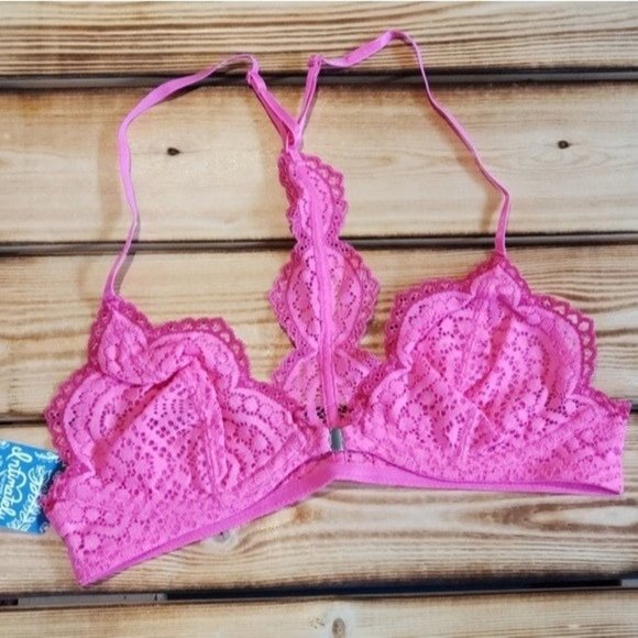 Free People Slow Dance Neon Pink Bra NWT - Picture 2 of 5